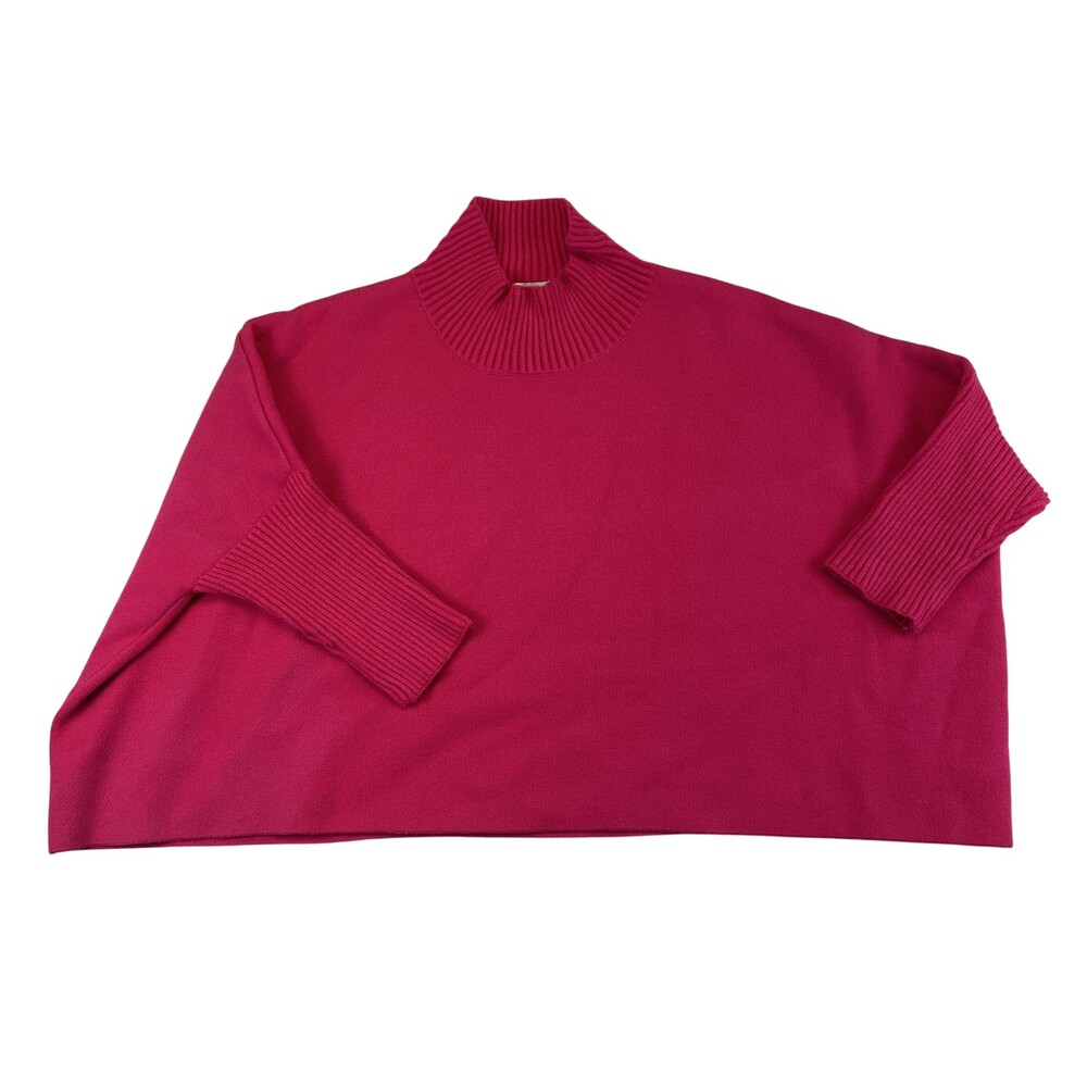 Kerisma Aja Sweater Womens One Size Mock Neck Dolman 3/4 Sleeve Boxy Pullover